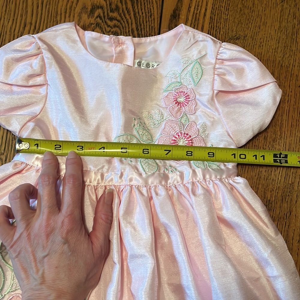 Worn once George pink embroidered flower dress - Picture 12 of 16